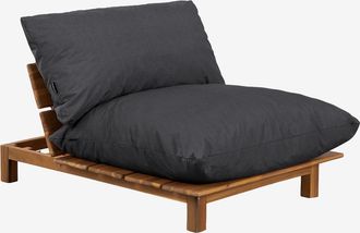 Sklum Sof&aacute; Modular Reclinable De Jard&iacute;n En Madera De Acacia Brina Sklum Gris Antracita