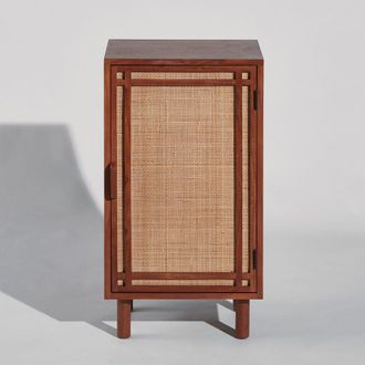 Maisons du monde Mueble auxiliar de rat&aacute;n y madera de acacia con caj&oacute;n