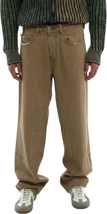 Diesel Brown Relaxed Mid Rise Jeans