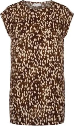Am&eacute;lie & Am&eacute;lie Perugiaprint Jurk - Dames - T-shirts - Bruin - S/M - Tops
