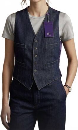 Ralph Lauren Pre-Loved Icon Denim Vest In Indigo Blue