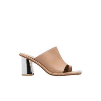 Scarosso Heeled Mules, female, Beige, Size: 5 US Gwen Heeled Mule