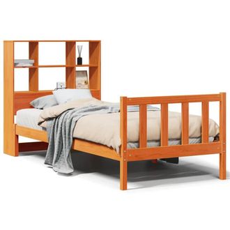 Berkfield Home Bookcase Bed without Mattress Wax Brown 100x200 cm Solid Wood Pine