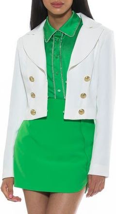 Alexia Admor Jesse Cropped Blazer in Ivory at Nordstrom Rack, Size 10