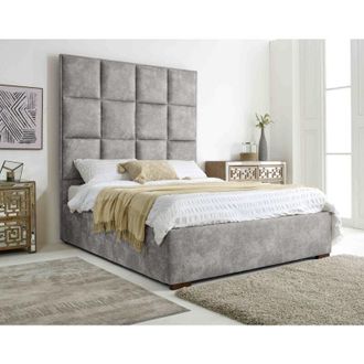 Casa Madelyn Silver Oakland Fabric King Bed Frame