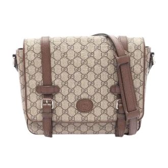 Gucci Pre-owned GG Supreme Coated Canvas Shoulder Bag - Heren - Vintage Schoudertas - Beige - ONE Size - Leer - Vintage