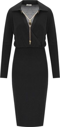 Elisabetta Franchi ABITO IN MAGLIA NERO ELISABETTA FRANCHI