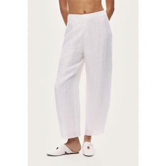 Nocturne Relaxed Linen Pants in White at Nordstrom, Size X-Large Eu