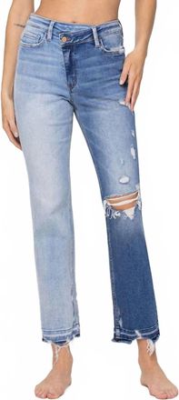 Flying Monkey Criss Cross Boyfriend Jeans In Blue