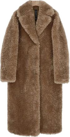 Notyz Faux Fur Shearling Coat Bruin - Dames - Jassen - Bruin - 2XL - Jassen