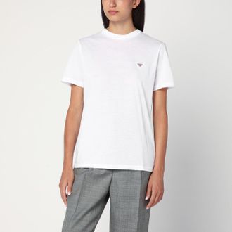 Prada White T-shirt with triangle logo