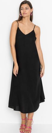 Bonprix Tr&auml;gerkleid BONPRIX Tr&auml;gerkleid aus feiner Viskose, Damen, Gr. 34, N-Gr, schwarz, Obermaterial: 100% Viskose, A-Linie, Kleider Tr&auml;gerkleid, f&uuml;r den Al