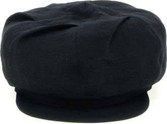 Yohji Yamamoto Black Linen Fatcap Mens Hat