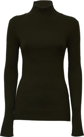 Victoria Beckham Ribbed Victoria Beckham Embroidered Turtleneck Sweater
