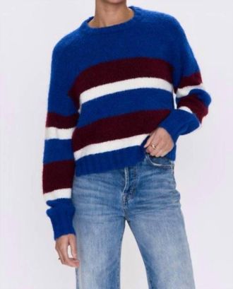 Pistola Denim Adina Everyday Sweater In Azure Claret Stripe