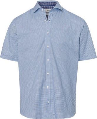 Brax Hardy Hi-Flex Micropattern Short Sleeve Stretch Button-Up Shirt in Anchor at Nordstrom, Size Large