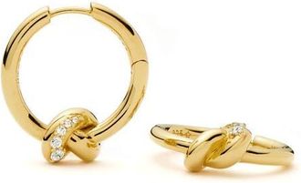 Missoma x Lucy Williams Small Pav&eacute; Knot Hoop Earrings in Gold at Nordstrom