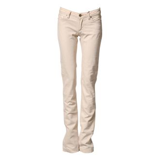 Dolce & Gabbana Slim-fit Trousers, female, Beige, Size: W25 Low Waist Cotton Slim Fit Denim Trousers