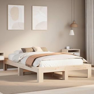 Berkfield Home Bed Frame without Mattress 120x200 cm Solid Wood Pine in Brown | Size: Small Double