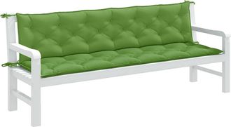 vidaXL Vidaxl - Cojines Para Banco Jard&iacute;n 2 Uds Tela Verde Melange 200x50x7 Cm