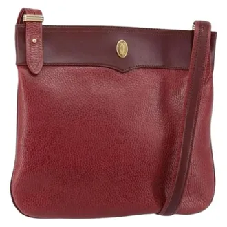 Cartier Pre-owned Cross Body Bags, female, Red, Size: ONE SIZE Pre-owned Vintage Leather Shoulder Bag