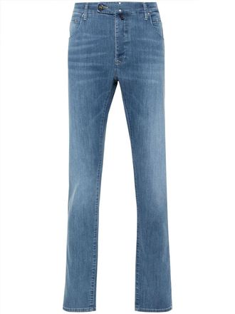 Incotex Blue Pantalone Straight-Leg Denim Stretch Pants