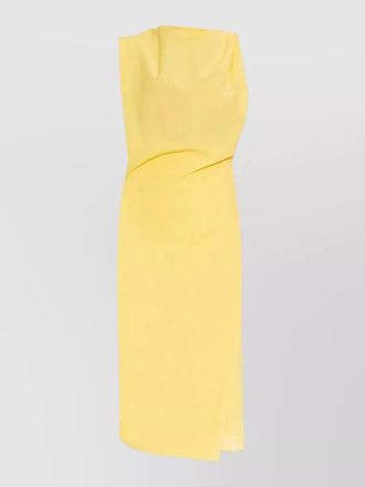 Jacquemus draped midi dress asymmetric neckline sleeveless