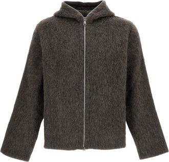 Our Legacy Brushed Wool Blend Hoodie With Two-Way Zip Closure