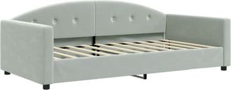 vidaXL Sof&aacute; Cama De Tela Gris Claro 100x190 Cm Vidaxl