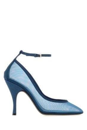 Alaia Blue Mesh Ankle-strap Pumps