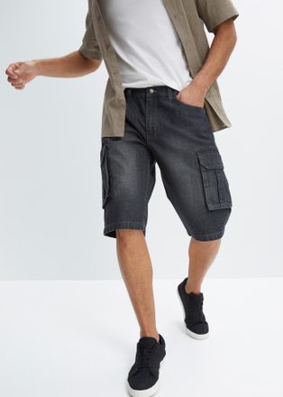 Bonprix Bermudas BONPRIX, Herren, Gr. 48, N-Gr, schwarz (schwarz denim), Obermaterial: 99% Baumwolle, 1% Elasthan, relaxed fit, Hosen Bermudas, aus Baumwolle 