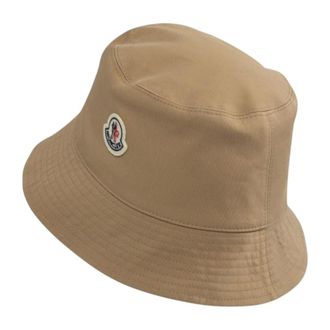 Moncler Beige Cotton Bucket Hat with Logo