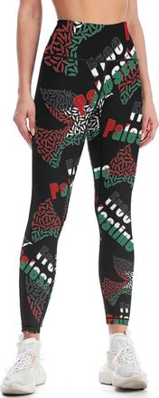 Generic Free Palestine Palestinian Peace Womens Yoga Pants High Waist Leggings Athletic Tights M
