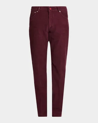 Kiton Men & apos;s Cotton-Blend Corduroy Slim-Fit Trousers
