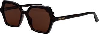 Alexander McQueen Womens Sunglasses Am0537s Havana Acetate Brown