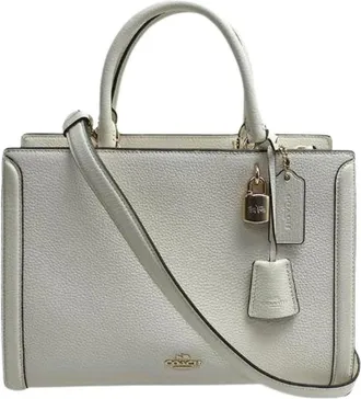 Coach Pre-owned Handbags, female, Beige, Size: ONE SIZE Pre-owned Leather Handbag