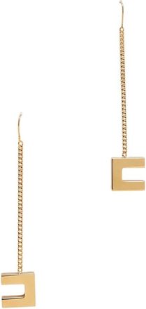 Elisabetta Franchi Pendant Oorbellen Met Logo - Dames - Oorbellen - Geel - ONE Size - Accessoires