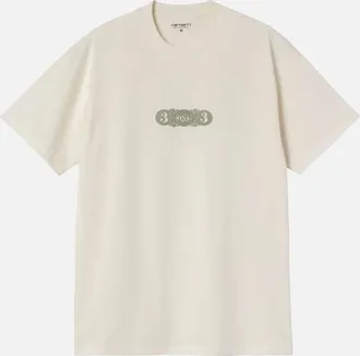 Carhartt Work in Progress Mens Carhartt WIP S/S 3 One 3 T-Shirt Wax - White - Size: 42