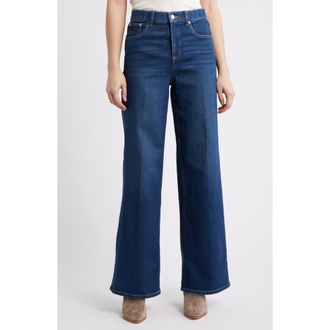 Spanx SPANXshape Authentic 360 High Waist Wide Leg Jeans in Adriatic Blue at Nordstrom, Size X-Large