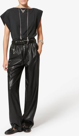 Isabel Marant Nereane Pants In Fluid Leather Black