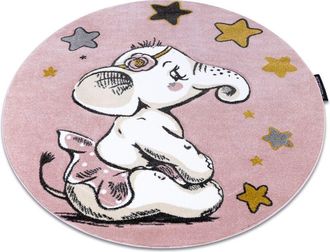RugsX Rugsx - Alfombra Petit Elephant Elefante Estrella Circulo Rosado Pink Circulo 140 Cm