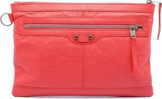 Balenciaga Pre-owned Clutches, female, Orange, Size: ONE SIZE Pre-owned Vintage Leather Clutch Bag