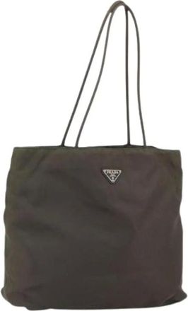 Prada Pre-owned Tote Bags, female, Black, Size: ONE SIZE Pre-owned Nylon Tote Bag
