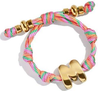 BaubleBar Knotty Initial Bracelet in Pink Multi/Gold at Nordstrom