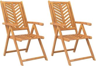 vidaXL Vidaxl - Sillas de jardín reclinables 2 uds madera maciza acacia