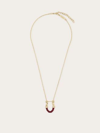 Ferragamo Donna Collana con pendente Gancini Rosso