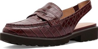 Cole Haan Gwendolyn Penny Sling Womens Flat Shoes Mahogany Crocodile Print Leather : 10.5 B - Medium
