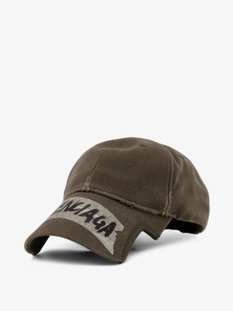 Balenciaga Mens Green Cotton Hat