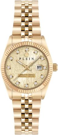 Philipp Plein Dameshorloge Datum Superlatief - Dames - Horloges - Geel - ONE Size - Accessoires
