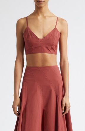 A.L.C. Joan Stretch Cotton Bra Top in Apple Butter at Nordstrom, Size 12
